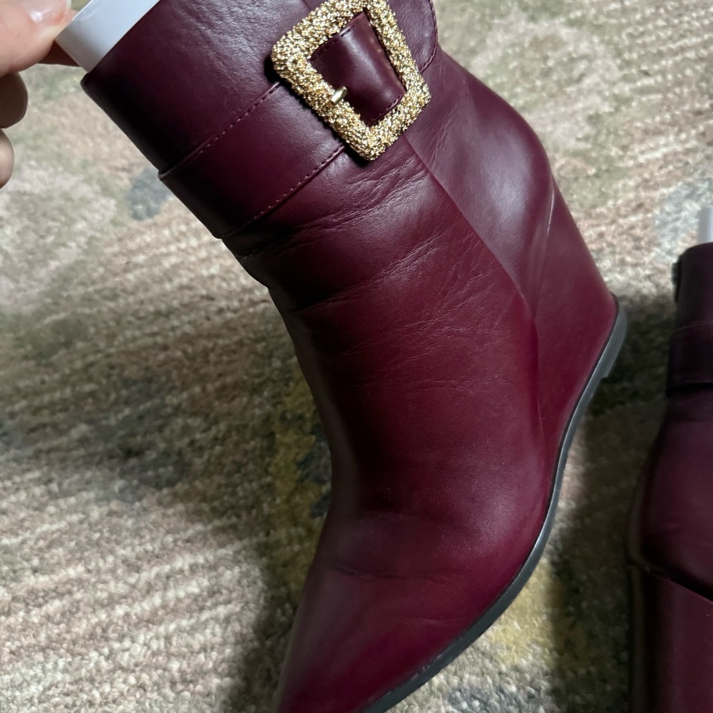 Sam Edelman Weslie Leather Wedge Boots - Picture 8 of 16